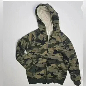 Gap camo hoodie, sherpa lined, size M, kids